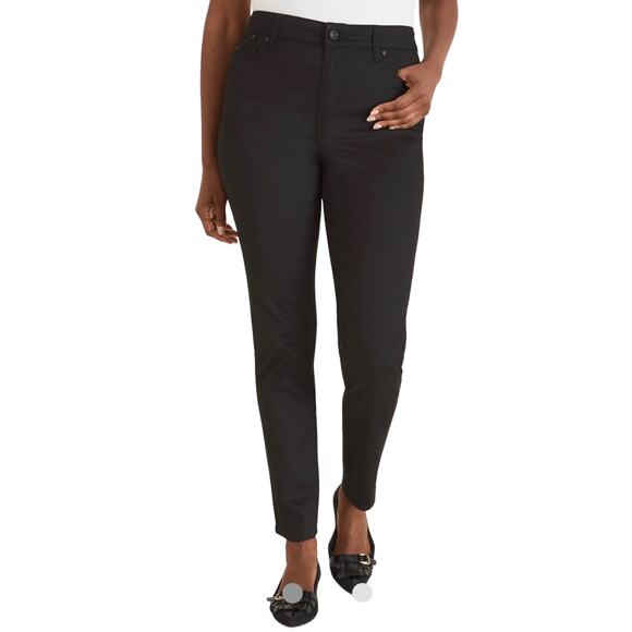 Chicos Secret Stretch Four Pocket Jet Black Jeggings Chicos Size OR Size 4 BNWT - Picture 1 of 14